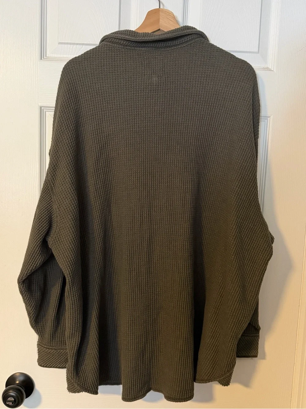 Aerie LumberJane Waffle Knit Long Sleeve Button Up - Picture 3 of 3